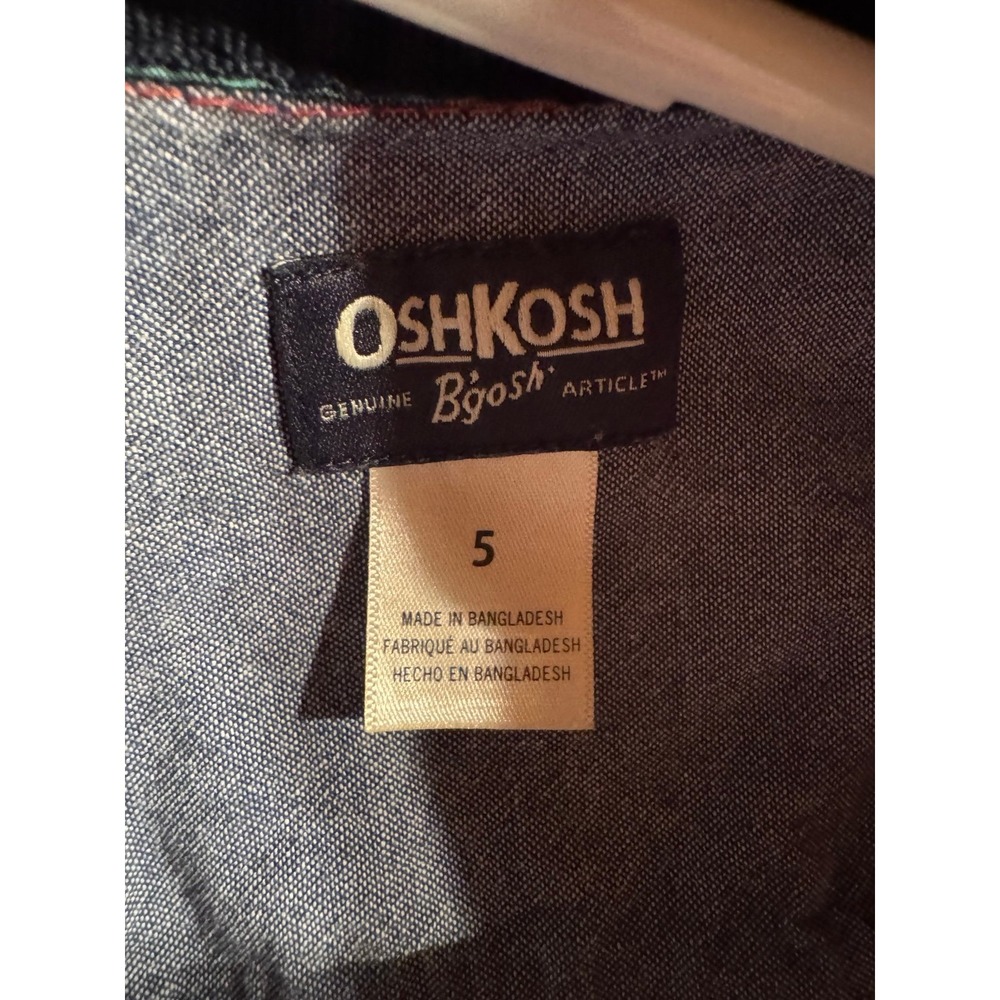 Oshkosh Navy/Orange Plaid LS‎ Shirt Size 5 - Picture 7 of 7